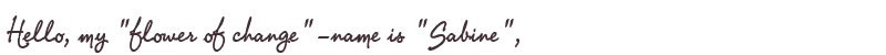 Greetings from Sabine